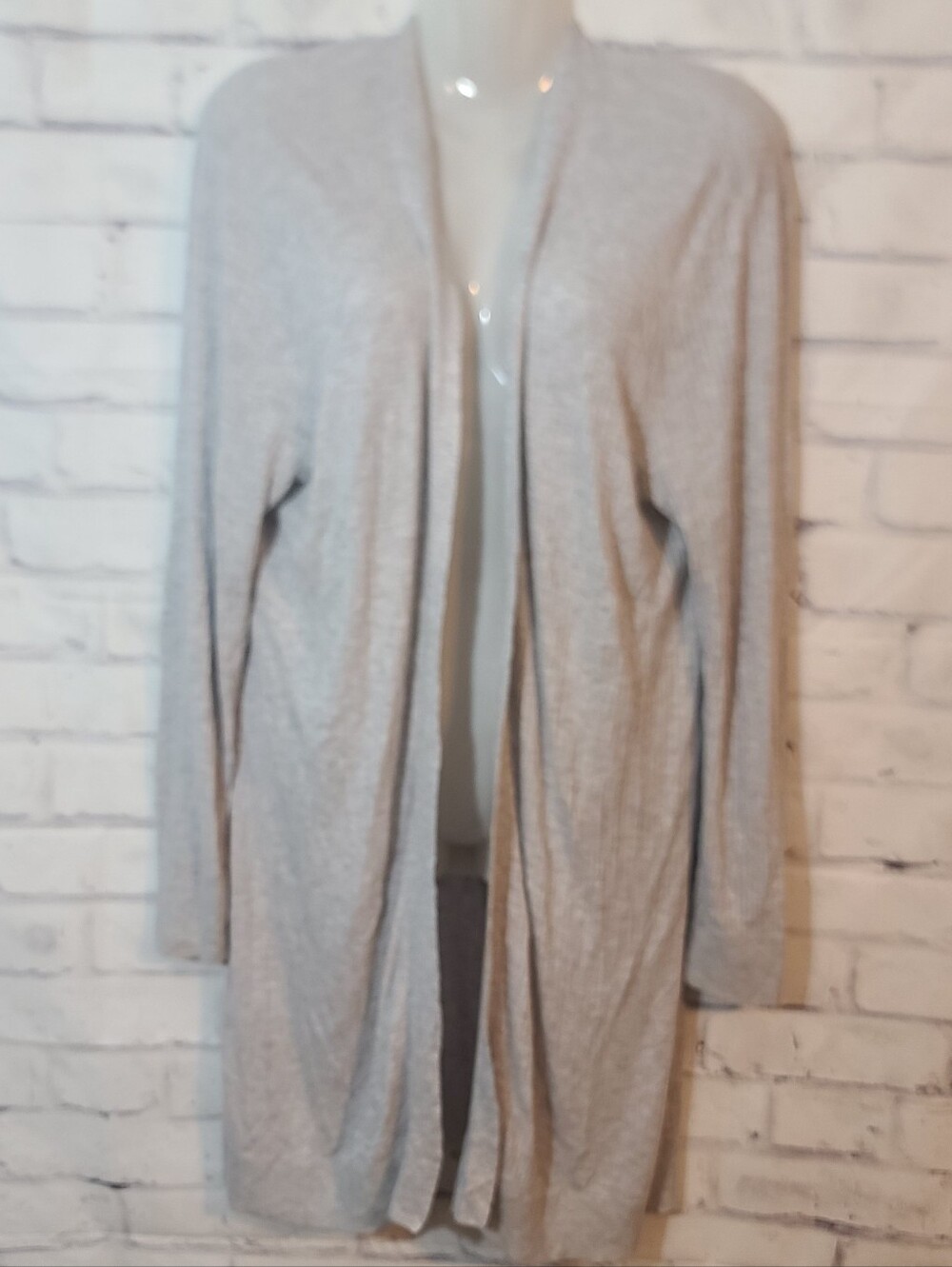 LOFT Open Front Lightweight Duster Knit Cardigan Sweater Gray XL